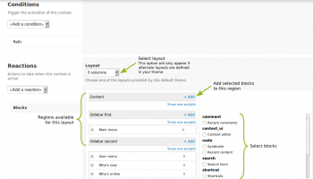 Screenshot of Context Layouts user interface